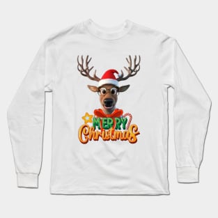 Santa's Reindeer: Festive Merry Christmas Design Long Sleeve T-Shirt